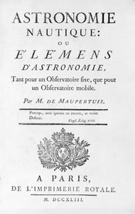 Title page of Nautical Astronomy: or Elements of Astronomy by M. de Maupertuis (Pierre-Louis Moreau de) (1698 - 1759). 1743