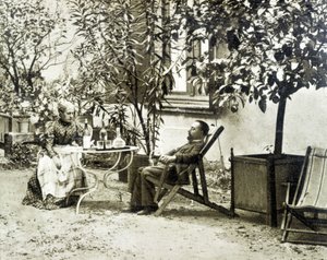 Toulouse Lautrec with His Mother, at the Château de Malromé by Unknown artist