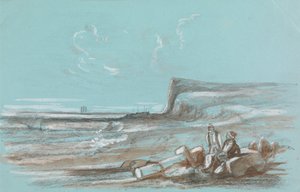 Two Fishermen on a Beach by Unknown artist