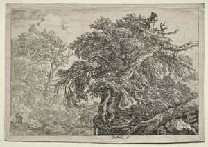 Two Peasants and their Dog by Unknown artist