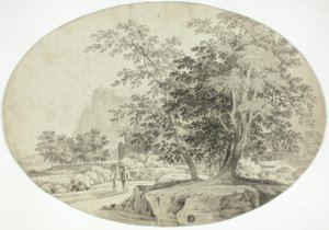 Two Pilgrims on a Wooded Road by Unknown artist