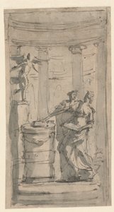 Two Vestals at an Altar by Unknown artist