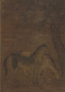 Two Horses Under a Tree by Unknown artist