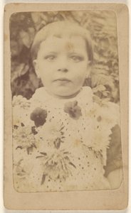 Unidentified Little Girl Wearing a Flowered Dress