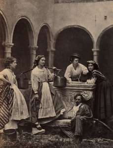 Untitled (Genre scene with four women and a man)