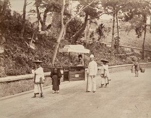 Untitled (man being carried in sedan chair, verso)