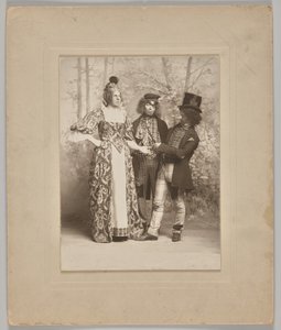 Untitled (theatrical scene with 3 figures: the palm reader) by Unknown artist