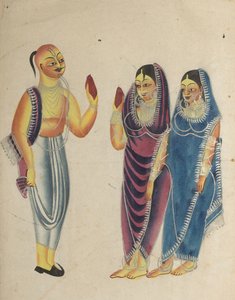 Vaishnava Devotee with Two Women by Unknown artist