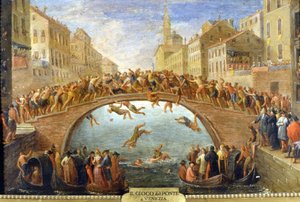 Venice, the game of the bridge. 18th century