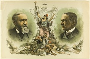 Victory Portraits of Benjamin Harrison and Levi P. Morton, from Judge