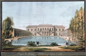 View of Diana bath, first Italian swimming pool, in Milan by Unknown artist