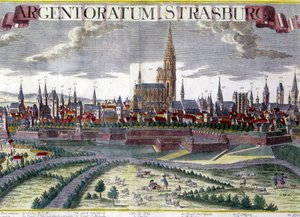 View of Strasbourg around 1770 with its cathedral by Unknown artist