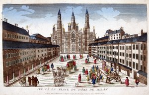 View of the Duomo Square in Milan. Early 18th Century by Unknown artist