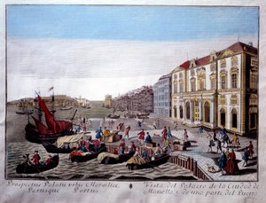 View of the Hotel de Ville and Part of the Port of Marseille