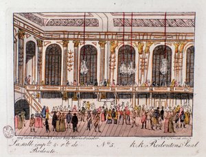 View of the Imperial and Royal Hall of the Redoubt in Vienna, Austria. Engraving from 1815 Private Collection by Unknown artist