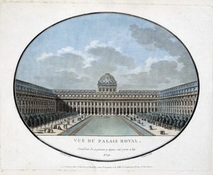 View of the Royal Palace (inner courtyard) - engraving by Unknown artist