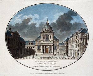 View of the Sorbonne, on the side of the square - engraving