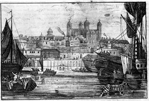 View of the Tower of London and the Thames by Unknown artist