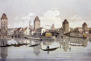View of the city of Strasbourg on the Rhine