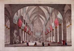 View of the interior of Notre-Dame de Paris - optical view by Unknown artist