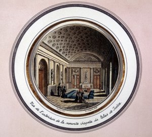 View of the interior of the Sainte Chapelle de Paris - engraving by Unknown artist