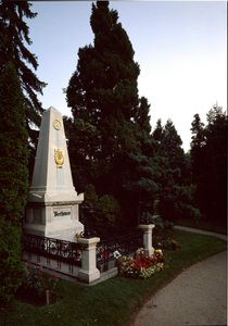 View of the Tomb of Ludwig van Beethoven (1770-1827) at the Central Cemetery of Vienna, Austria