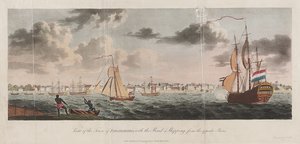 View of the town of Paramaribo, with the road and shipping from the opposite shore by Unknown artist
