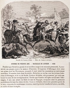 War of 30 years: Battle of Lutzen (1632) and the death of Gustavus Adolphus. - in 