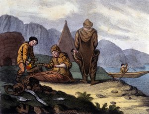 West Greenland Coast Eskimos, Early 19th Century Lithograph by Unknown artist