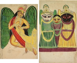 Winged Apsara with a Horn (recto); Jagannatha Trio (verso) by Unknown artist