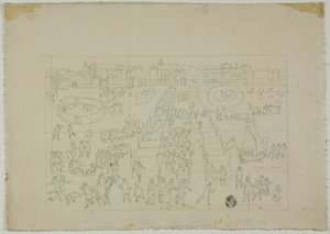 Winter Festival Outside Scandinavian Town by Unknown artist