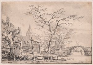 Winter Landscape with Skater by Unknown artist