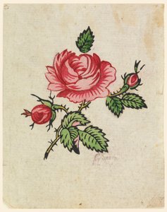 Woodblock Trial Proof for a Printed Textile by Unknown artist