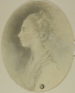 Young Woman in Profile with Ribbon in Her Hair by Unknown artist