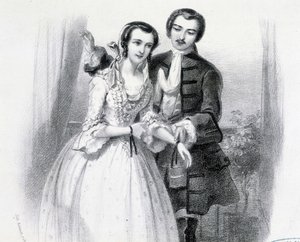 Young Man Courting a Young Woman, Early 19th Century by Unknown artist