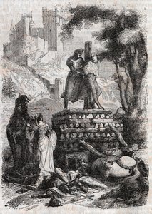 Zerbin on the Bucher, Delivered by Roland - Engraving of 1851 from 