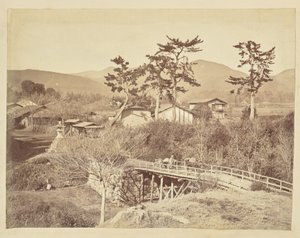 Man and Ox Crossing a Bridge