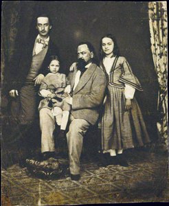 Alexander Herzen with his children after the death of his wife Natalie by Unknown photographer