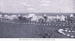Boer Refugee Camp at Spitzkop, Orange River Colony, from After Pretoria: The Guerilla War Published by Harmsworth Bros Limited