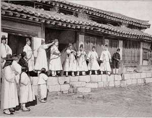 Bowmen in the Old Palace of Seoul, Korea, End of 19th Century