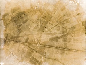 British aerial reconnaissance photographs recording the positions of trenches on the Western Front during the First World War by Unknown photographer