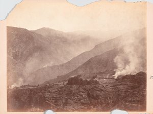 Burning Village, Black Mountain Expedition by Unknown photographer