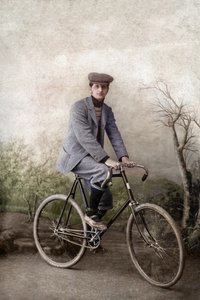 Fernand Ochse on a Bicycle, France, ca 1920 by Unknown photographer