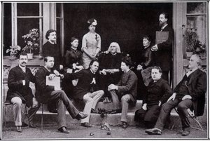 Franz Liszt (1811-1886), in Weimar, in the circle of his favorite pupils