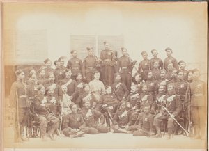 Gurkha NCOs and Riflemen of the 4th Gurkha (Rifle) Regiment by Unknown photographer