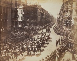 Indian cavalry parading during the Diamond Jubilee celebrations by Unknown photographer