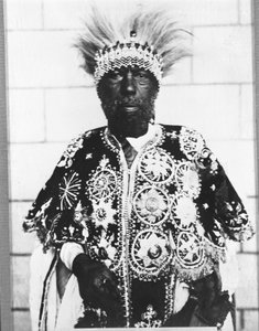 Portrait of Menelik II (1844 - 1913) King of Ethiopia.