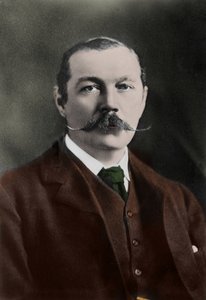 Portrait of Sir Arthur Conan Doyle, English writer, creator of the character of 