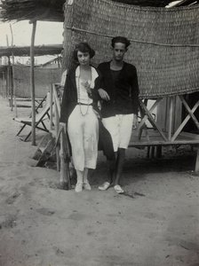 Portrait of a couple on the beach, Versilia by Unknown photographer