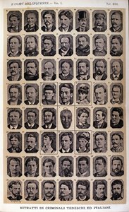 Portraits of German and Italian criminals. Album of photographs gathered by Cesare Lombroso (1835-1909), Italian criminologist: 